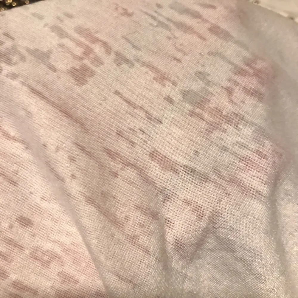 Fringe and Beads Blouse Top Tee Shirt T-Shirt Mür Mür White V-Neck Size S - Picture 10 of 12